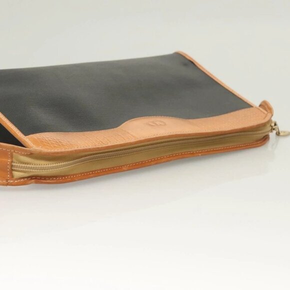Christian Dior Clutch Bag PVC Black Gold Auth ti3240 - Picture 8 of 16